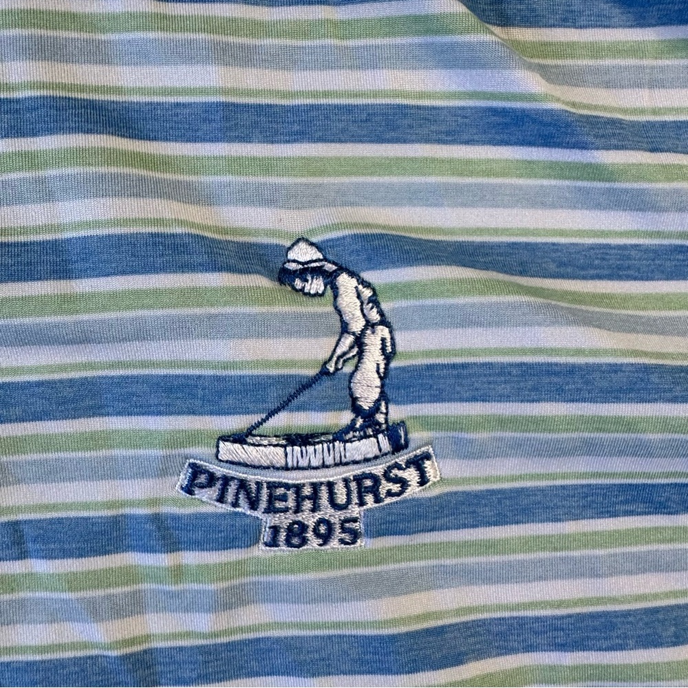 Peter Millar Polo Shirt Mens Large Striped Summer Comfort Golf Pinehurst 1895 - Picture 4 of 9